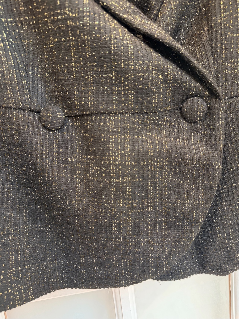 Shelby Rose New York Classic Black & Gold Tweed Blazer Jacket Size 10 Medium NWT - Picture 4 of 11